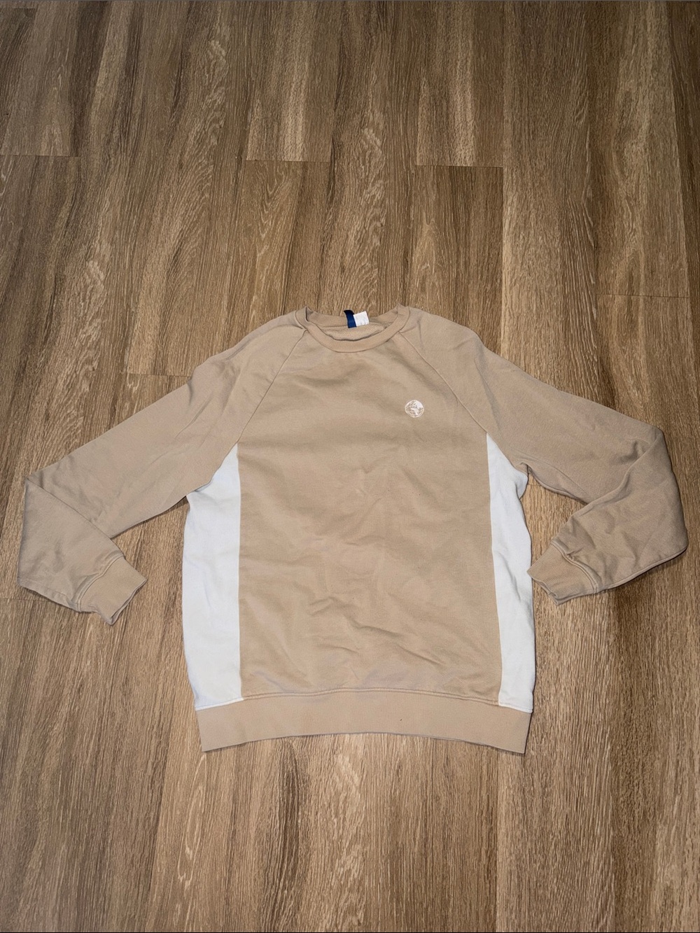Divided Beige and White Crewneck Sweatshirt